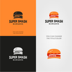 SUPER SMASH BURGER LOGO MINIMAL