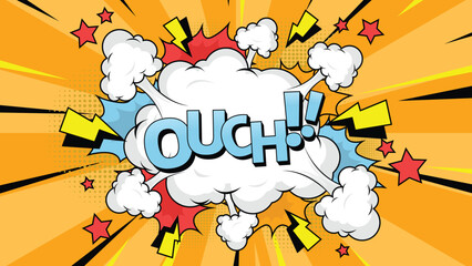 speech bubble illustration with text Ouch!