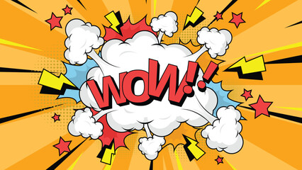 speech bubble illustration with text Wow!