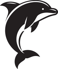 Beautiful Dolphin silhouette flat vector illustration isolated on a white background