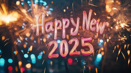 Happy New Year 2025 Fireworks Display