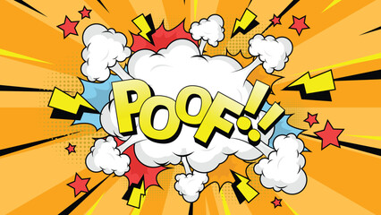 speech bubble illustration with text Poof!
