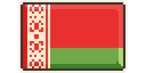 Belarus, Europe, Flag, Pixel Art, Retro 8bit Game Style, Vector 