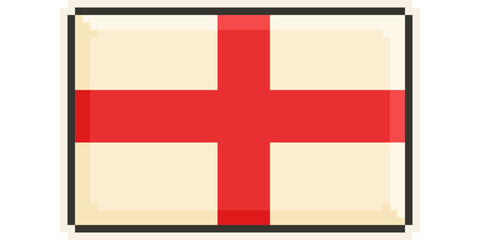 England, Europe, Flag, Pixel Art, Retro 8bit Game Style, Vector 