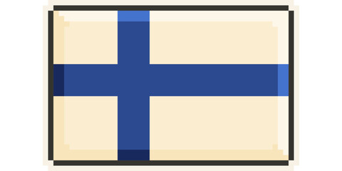 Finland, Europe, Flag, Pixel Art, Retro 8bit Game Style, Vector 