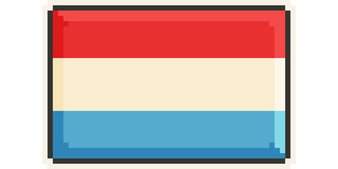 Luxembourg, Europe, Flag, Pixel Art, Retro 8bit Game Style, Vector 