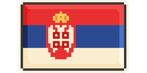 Serbia, Europe, Flag, Pixel Art, Retro 8bit Game Style, Vector 