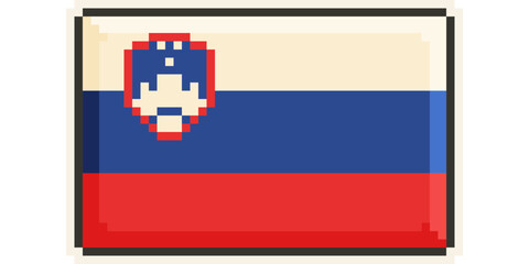 Slovenia, Europe, Flag, Pixel Art, Retro 8bit Game Style, Vector 