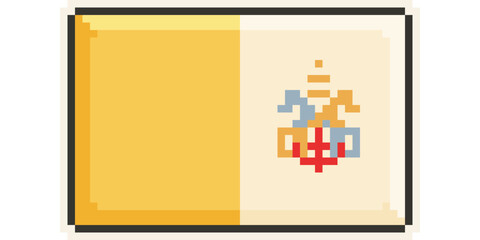 Vatican, Europe, Flag, Pixel Art, Retro 8bit Game Style, Vector 