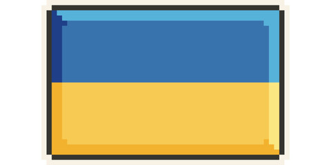 Ukraine, Europe, Flag, Pixel Art, Retro 8bit Game Style, Vector 
