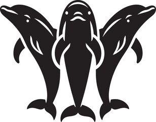 Beautiful Dolphin silhouette flat vector illustration isolated on a white background