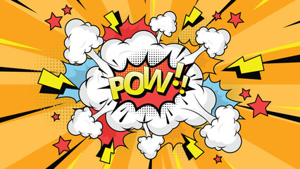 speech bubble illustration with text Pow!