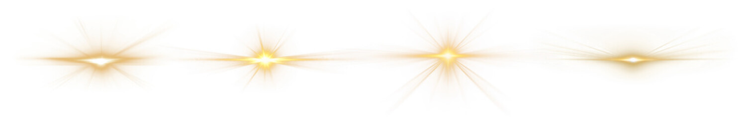 Light flare effect png element set on transparent background