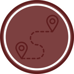 Tracking Vector Line Double Circle Maroon