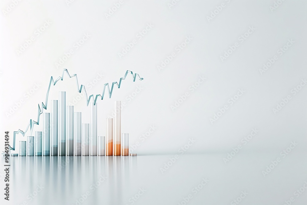 Poster a conceptual image shows a line graph illustrating economic cycles and investment returns, with a la