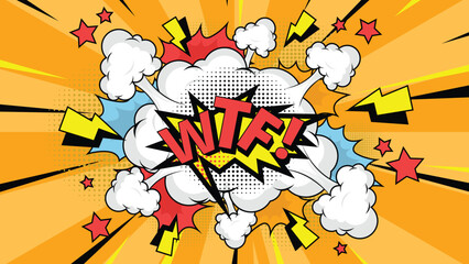 Comic speech bubble with text WTF!