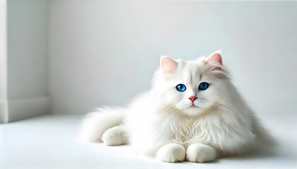 A cute kitten sits, on a clean white background.