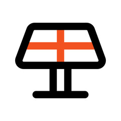 Fototapeta premium solar panel line color icon