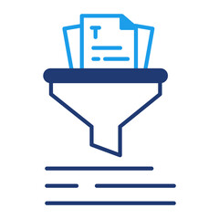 Text Summarization Icon. Document with Summary Lines. Transparent PNG Illustration for Content Brief Concept