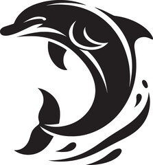 Beautiful Dolphin silhouette flat vector illustration isolated on a white background