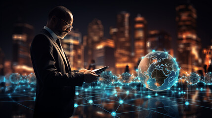 communication technology and global business online, internet connection concept, connectivity