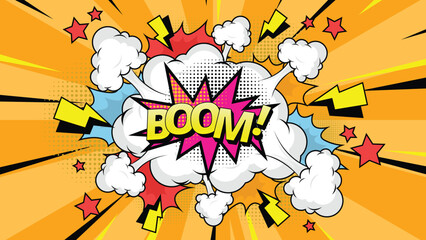 Comic speech bubble with text Boom!