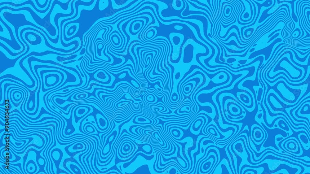 Poster psychedelic blue concentric swirls: a groovy background with dynamic and energetic fluid motion - li