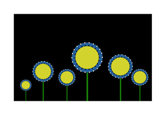Modern sunflower on a black background  
