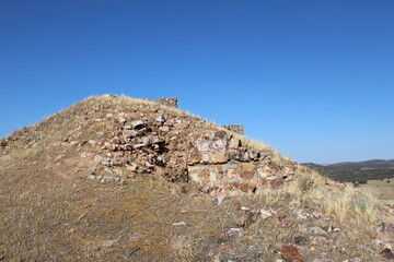 Castle of Caracuel, medieval fortress on a hill in the Province of Ciudad Real