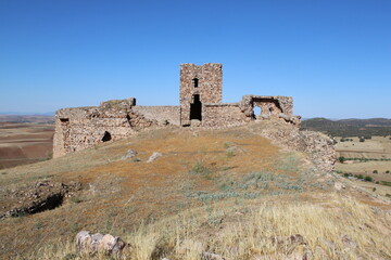 Castle of Caracuel, medieval fortress on a hill in the Province of Ciudad Real