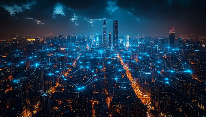 Fototapeta premium high speed internet, connect diagram technology,smart city