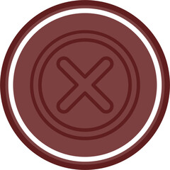 Fototapeta premium Rejection Vector Line Double Circle Maroon