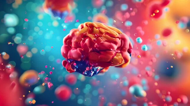 A colorful and abstract representation of the human brain.