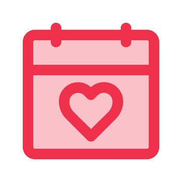 red heart calendar icon clip art preview