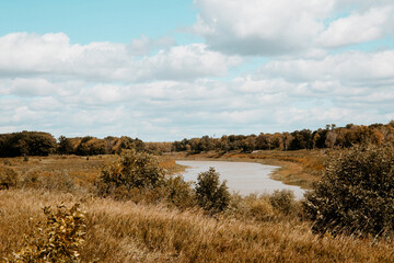 Autum River view surrounded by Nature