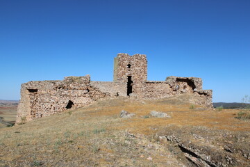 Castle of Caracuel, medieval fortress on a hill in the Province of Ciudad Real