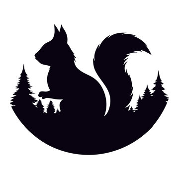 recommend clip art: squirrel silhouette design isolated on white background. 