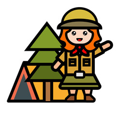 
girl scouts are camping