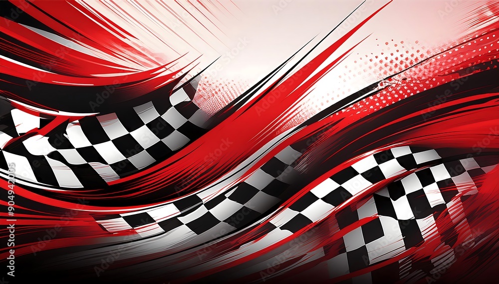 Aufkleber dynamic racing background vector featuring a checkered flag pattern