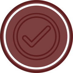 Checkmark Vector Line Double Circle Maroon