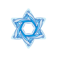Star of David Jewish symbol. David star (Magen David) decorative vector design for holiday banner, flyer, card, t-shirt