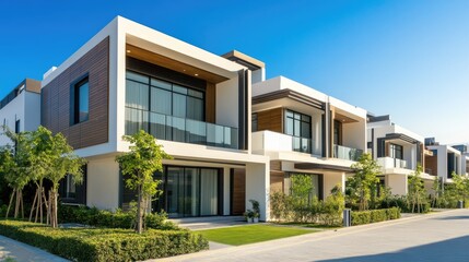 Luxury housing projects, featuring modern townhouses and villas. Explore investment opportunities in the real estate market with property listings