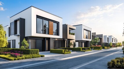 Luxury housing projects, featuring modern townhouses and villas. Explore investment opportunities in the real estate market with property listings