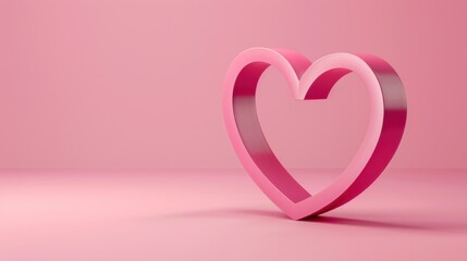 3D Background of the symbol of love, minimalism, flat style. With text space.