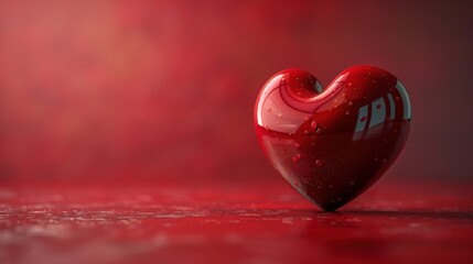 3D Background of the symbol of love, minimalism, flat style. With text space.