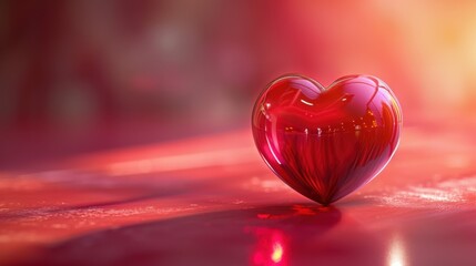 3D Background of the symbol of love, minimalism, flat style. With text space.