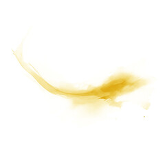 Ink splash of yellow color on a transparent background