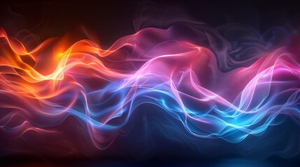 Abstract Colorful Glowing Waves