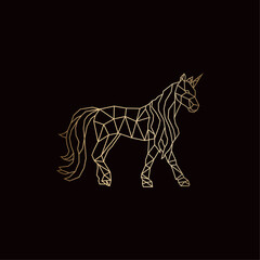 Geometric Luxury Unicorn Logo Vector Illustration
