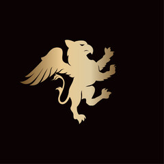 Minimalist Luxury Griffin Logo Vector Illustration